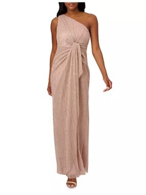 NWT Adrianna Papell Stardust Pleated Draped Gown